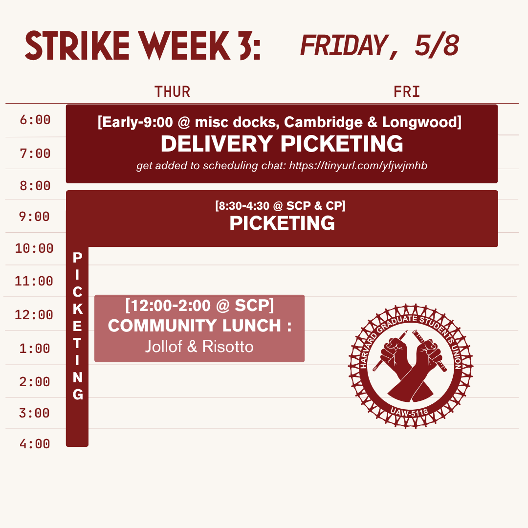 Week 3 PICKET SCHEDULE